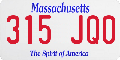 MA license plate 315JQ0