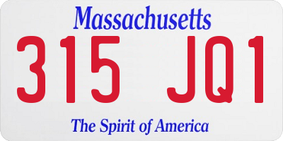MA license plate 315JQ1