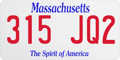MA license plate 315JQ2