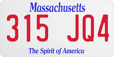 MA license plate 315JQ4