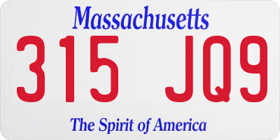 MA license plate 315JQ9
