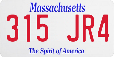MA license plate 315JR4