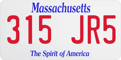 MA license plate 315JR5