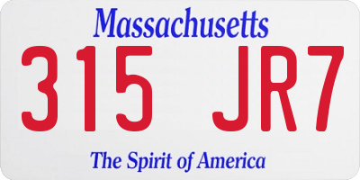 MA license plate 315JR7
