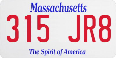 MA license plate 315JR8