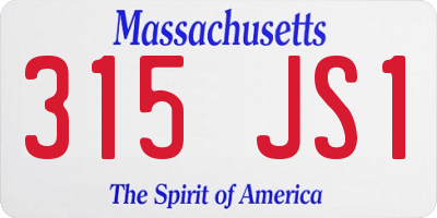 MA license plate 315JS1