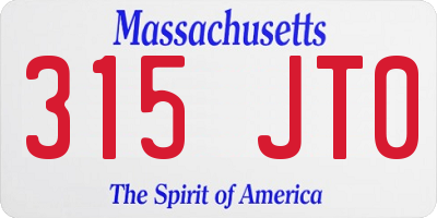 MA license plate 315JT0