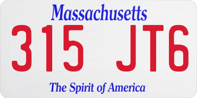 MA license plate 315JT6