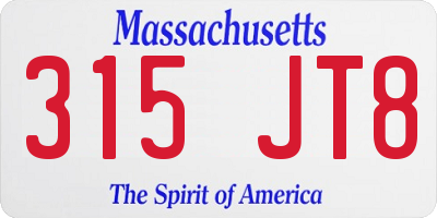 MA license plate 315JT8