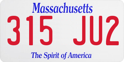 MA license plate 315JU2