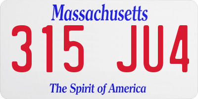 MA license plate 315JU4