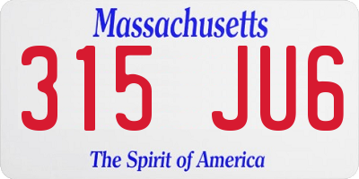 MA license plate 315JU6