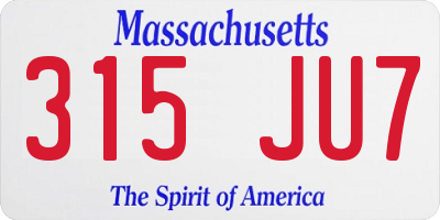MA license plate 315JU7