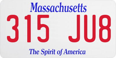 MA license plate 315JU8
