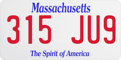 MA license plate 315JU9