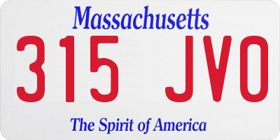 MA license plate 315JV0