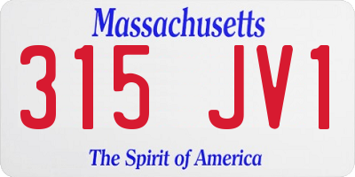 MA license plate 315JV1