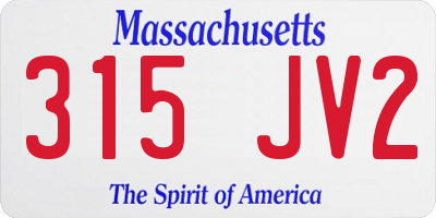 MA license plate 315JV2