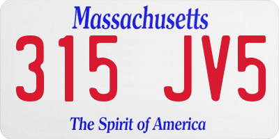 MA license plate 315JV5