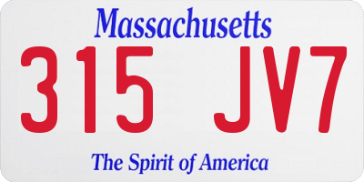 MA license plate 315JV7