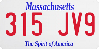 MA license plate 315JV9