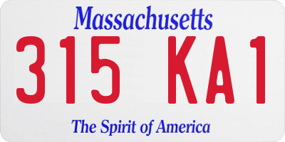 MA license plate 315KA1