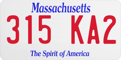 MA license plate 315KA2