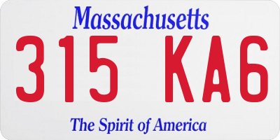 MA license plate 315KA6