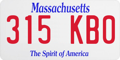 MA license plate 315KB0