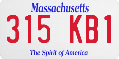 MA license plate 315KB1
