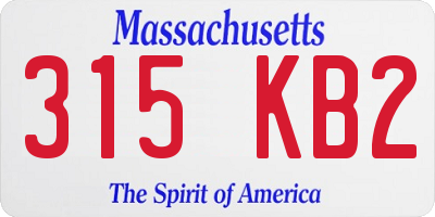 MA license plate 315KB2