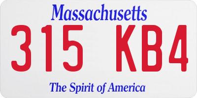MA license plate 315KB4