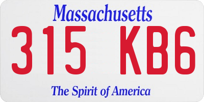 MA license plate 315KB6