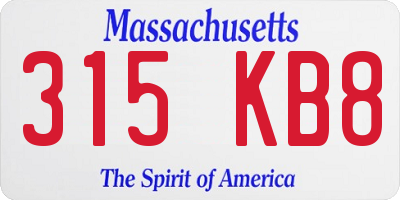 MA license plate 315KB8