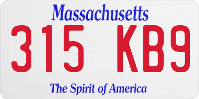 MA license plate 315KB9