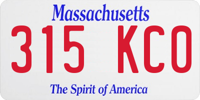 MA license plate 315KC0
