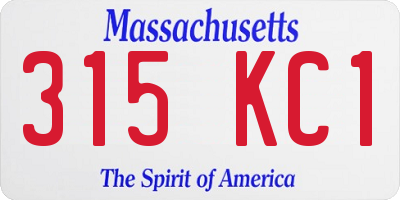 MA license plate 315KC1