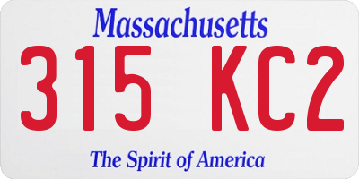 MA license plate 315KC2