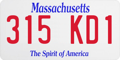 MA license plate 315KD1