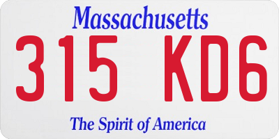 MA license plate 315KD6