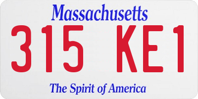 MA license plate 315KE1