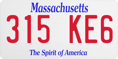 MA license plate 315KE6