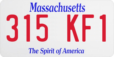 MA license plate 315KF1