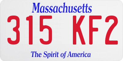 MA license plate 315KF2