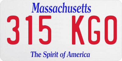 MA license plate 315KG0
