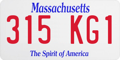MA license plate 315KG1