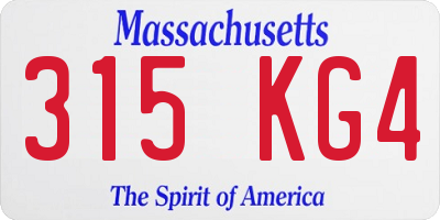 MA license plate 315KG4