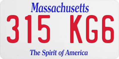 MA license plate 315KG6