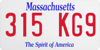 MA license plate 315KG9