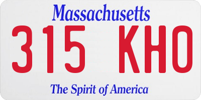 MA license plate 315KH0